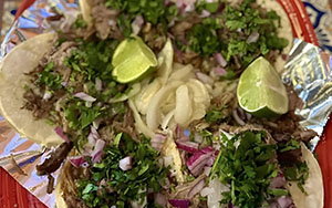 close-up of a dish from Los Cocos
